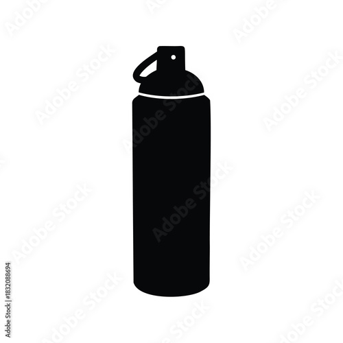 Simple silhouette of a water bottle with handle and button design