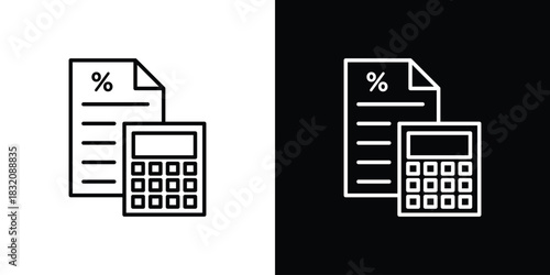 Estimate icon design element. Linear style vectors