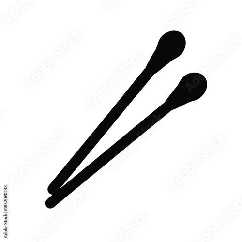 Two cotton swabs or buds arranged diagonally on a white background