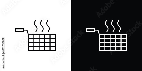 Fryer icon design element. Linear style vectors