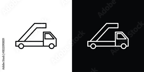 Gangway truck icon design element. Linear style vectors