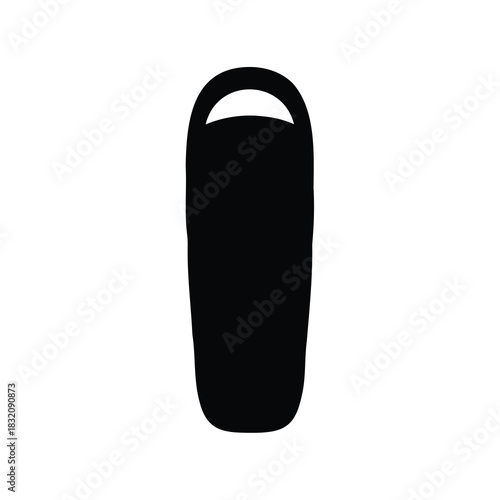 Isolated black silhouette of a compression bag for outdoor gear item