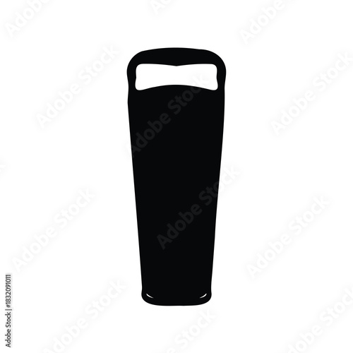 Black silhouette of a pint glass with white background vector illustration