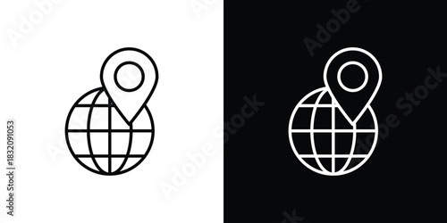 Global Logistic icon design element. Linear style vectors