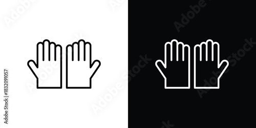 Gloves icon design element. Linear style vectors