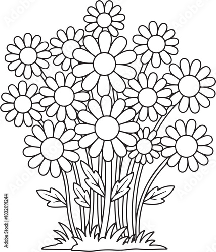 Flower coloring page for kids and adults