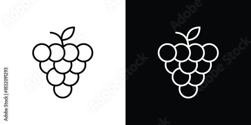 Grape icon design element. Linear style vectors