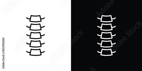 Human spine icon design element. Linear style vectors