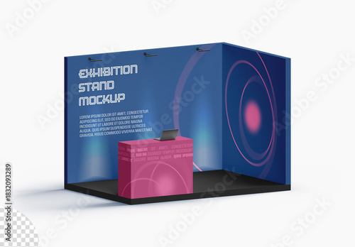 Exhibition Booth Display Stand Mockup Isolated