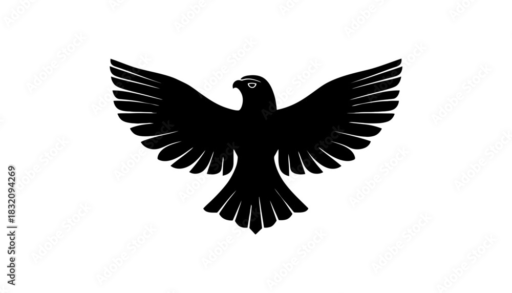 Obraz premium Download black eagle silhouette vector illustration graphic art