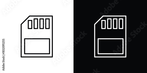 Memory card icon design element. Linear style vectors