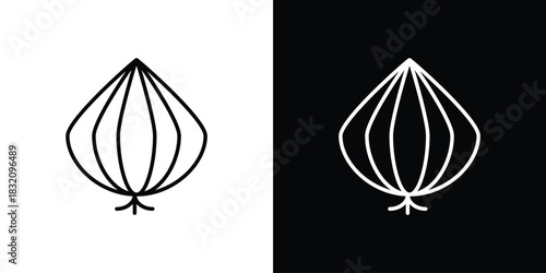 Onion icon design element. Linear style vectors
