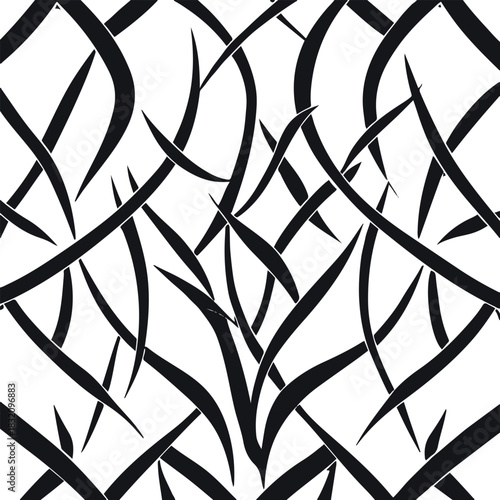  Geometric line art of interwoven leaf shapes forming a subtle tribal-style pattern without referencing any real symbols or cultural mark 3