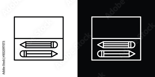 Pencil box icon design element. Linear style vectors