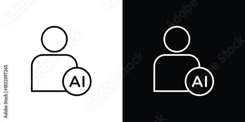 Personal assistant icon design element. Linear style vectors