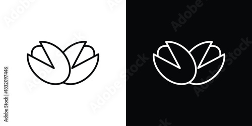 Pistachio icon design element. Linear style vectors