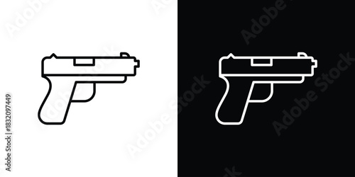 Pistol icon design element. Linear style vectors