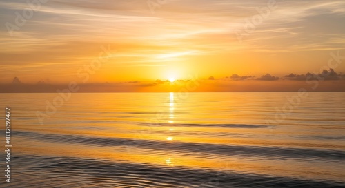 Golden hour ocean waves seascape sunset sunrise horizon light water reflection scenic nature view beauty