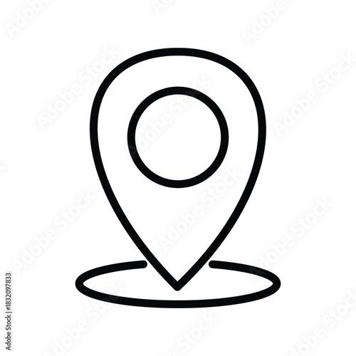 Map pin pointer marker icon indicating destination or address isolated on white background, Vector