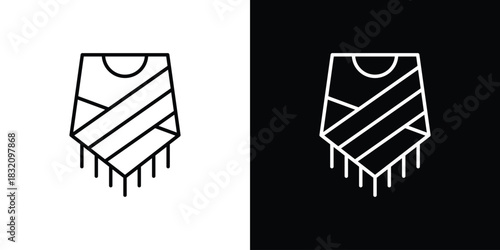 Poncho icon design element. Linear style vectors