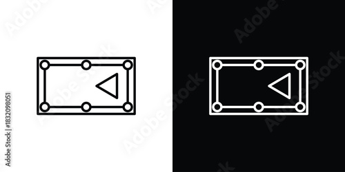 Pool table icon design element. Linear style vectors