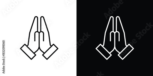 Pray icon design element. Linear style vectors