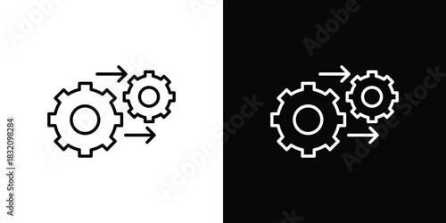 Processing icon design element. Linear style vectors