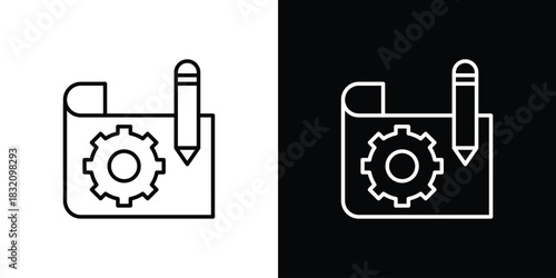 Prototyping icon design element. Linear style vectors