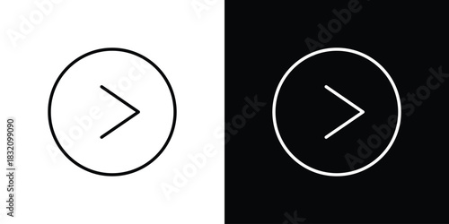 Right arrow icon design element. Linear style vectors