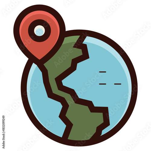 geolocation world pin icon illustration