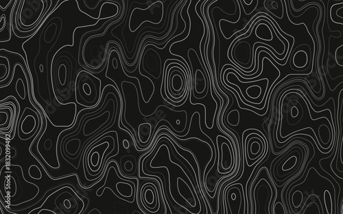 Abstract Topography line poster vector. The concept of a topographic contour geography scheme and the terrain path.	