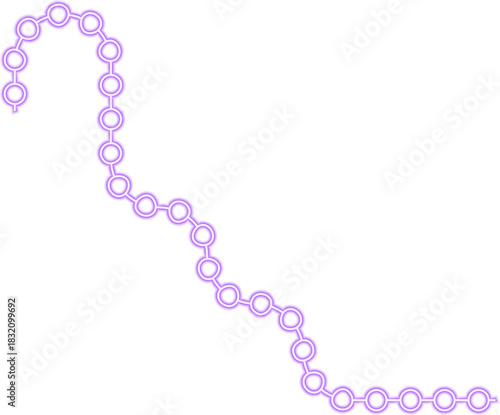 Circle trail follows a line that moves through downward curve formations in a continuous trail.