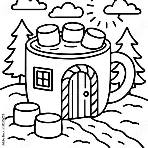 vector illustration of a coffee house