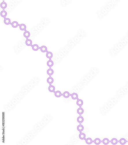 Circle route follows a line formed with bending curve structures that change direction smoothly.