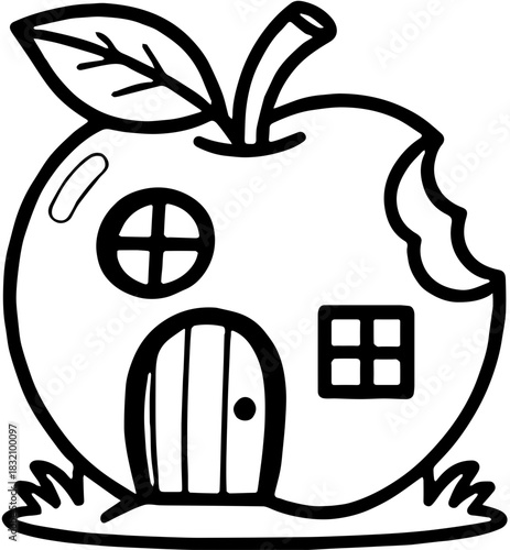 illustration of an apple house 