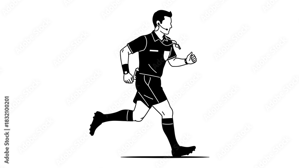 Fototapeta premium Find professional referee running vector illustration for sports and games use