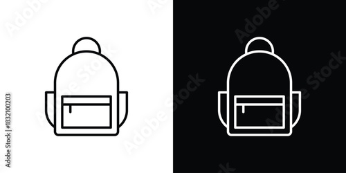 School bag icon design element. Linear style vectors