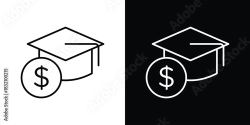 School fees icon design element. Linear style vectors