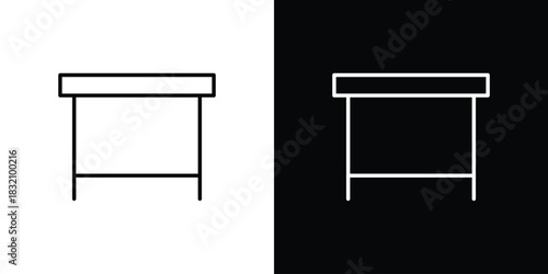 School desk icon design element. Linear style vectors