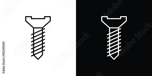 Screw icon design element. Linear style vectors