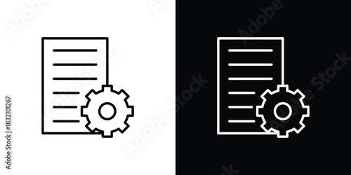 Smart contract icon design element. Linear style vectors