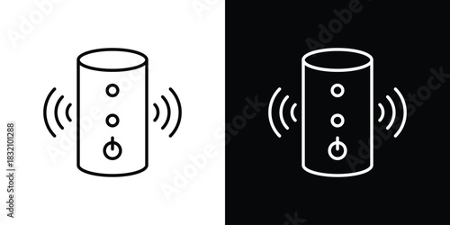 Smart speaker icon design element. Linear style vectors