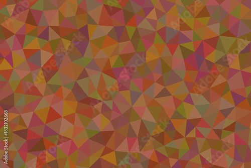 Abstract background texture composed of numerous small, multicolored, lowpoly triangles creating a complex geometric pattern