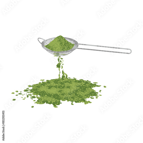 Sifter Strainer Being Used to Sift Matcha Powder