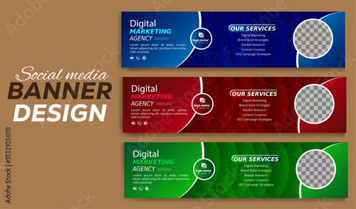 Corporate Social Media Cover Layout – Professional Business Banner Vector	
