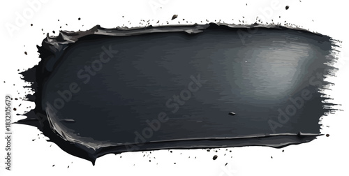 Black paint stroke artistic element for creative designs and presentations