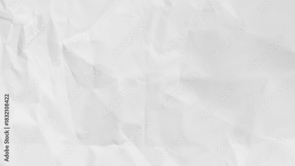 Fototapeta premium White crumpled paper pattern. Crumpled white paper overlay surface texture for background. Clean white paper, wrinkled, abstract background. Paper background with copy space for text.