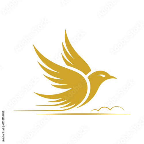 Bird perched branch natural beauty logo