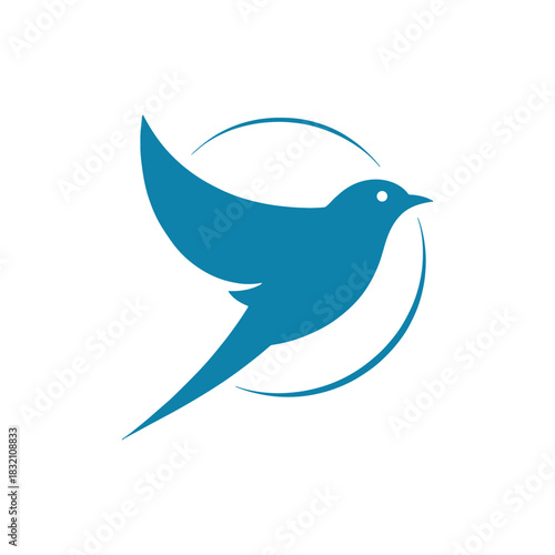 Bird perched branch natural beauty logo