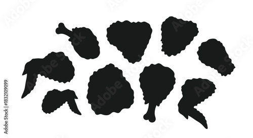 Isolated fried chicken silhouette vector illustration design